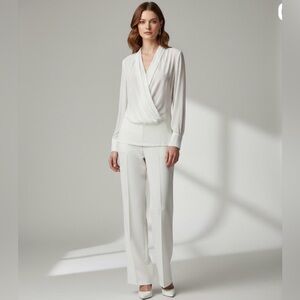 Fate Sheer Elegance Wrap Top - Flowy White Chiffon like Stunner